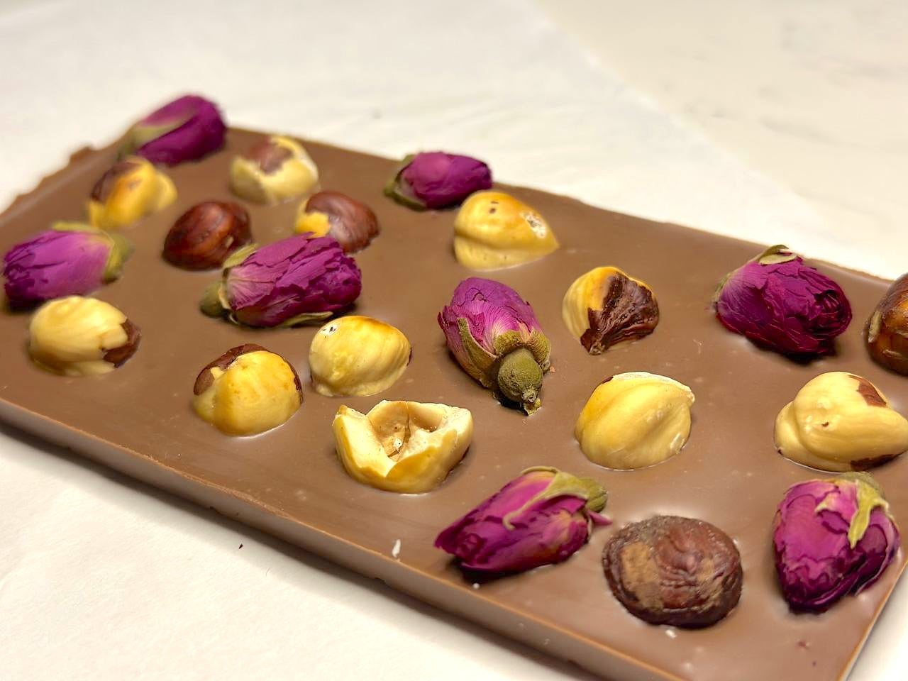 Milk Chocolate with Hazelnuts and Roses Bar (1-ps, ...oz)